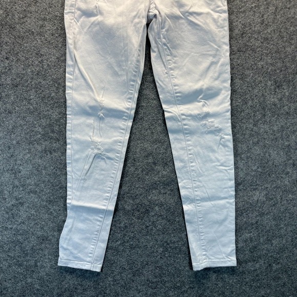 Kancan Women's Jeans Size 26‎ Skinny White Distressed Stretch Denim - Picture 2 of 13